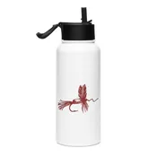 Stainless steel water bottle with a straw lid