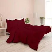 ROYALE Burgundy Duvet Cover - Washed Duvet Cover Set, 3 Piece Double Brushed Duvet Covers with Button Closure - 1 Duvet Cover and 2 Pillow Shams - Comforter Cover