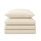 100% Cotton Duvet Cover Set, Cream - Classic Hotel Collection