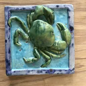 Blue Crab Tile (6" x 6") — Clay Trout Pottery