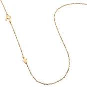 14K Gold over Sterling Asymmetrical Initial with Star Necklace