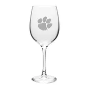 Clemson 16oz Etched Crystal Wine Glass