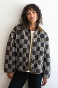 All Over Check Sherpa Jacket