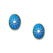 Blu Sunburst Cameo Earring