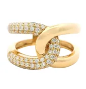 14k Diamond Pave Interlocking Ring
