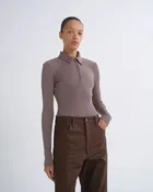 AGOLDE Amica Zip Polo in Mauvine