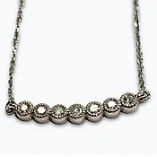 14K Gold Necklace with Diamond Discs