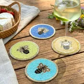 Beehive Beaded Colorful Coasters