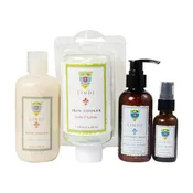 Essential Chemo + Radiation Skincare Collection: Body Lotion + Soothing Balm + Cooler Roll + Face Serum