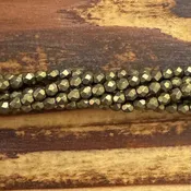 1-03-05A01 -Czech Fire Polish Beads, Saturated Metallic Emporado, 3mm | Strand