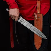 Arabian Nights Damascus Steel Dagger with Leather Sheath