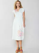 Floral Print Pleated Midi Dress
