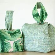 Blush Palms Dumpling Bag - Medium