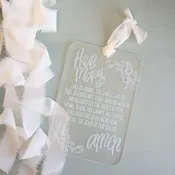 Hail Mary, Floral Acrylic Prayer Plaque