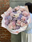 Bouquet - Blushing Clouds - roses, hydrangeas
