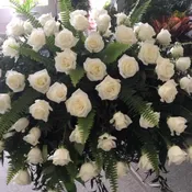 all white roses funeral blanket