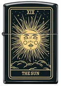 23 Custom Tarot Card - Major Arcana Card Laser Engraved Zippo Black Matt Windproof Lighter (The Sun)