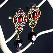 Antique Garnet Oval Earrings