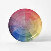 Round Enamel Tray - Vintage Color Wheel