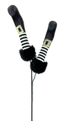 Black & White Striped Witch Boots Spray, 2 Boots, 26 in. - Liberty Floral