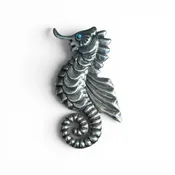 STERLING SILVER FISH BROACH WITH TURQUOISE EYE VINTAGE — Stash Style