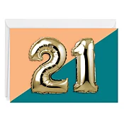 21st Balloons Custom Birthday Card
