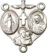 3-Way Sterling Silver Rosary Centerpiece - Handcrafted USA | Bliss