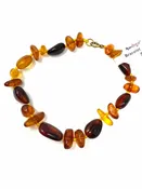 14K Gold-filled Amber Beaded 8 in Knotted Amber Bracelet