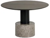 Monaco Coffee Table - Black - Grey Marble / Raw Umber