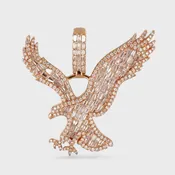 10k Rose Gold Full Diamond Eagle Pendant