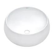 16 '' Bathroom Vessel Sink Round White Above Counter Circular Porcelain Ceramic