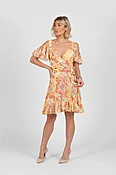 Cold Shoulder Floral Fit &amp; Flare Dress