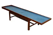 19th Century English Bagatelle Game in Case on Stand with Single Drawer — White Barn Antiques