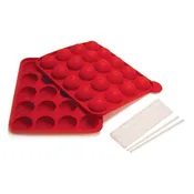 3602SILICONE CAKE POP PAN WITH 20 STICKS - RED