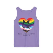 Fiber is for Everyone Q Pride Heart Unisex Garment-Dyed Tank Top