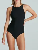 Black Tank Bodysuit  | Crewneck Seamless Bodysuit