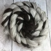 100% Icelandic Lamb Pin-Drafted Roving - Bay Black &  Silver Grey  - 2 or 4 oz