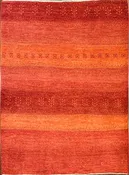 4x6 Amaleh Gabbeh in Red and Orange Shades
