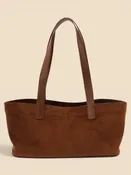 East West Chelsea- Cognac Suede Leather Tote