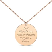 Circle Disc Necklace 14K Rose Gold 18”