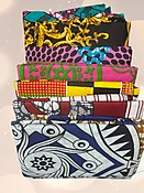 100% Wax Cotton - African Head Wraps - 6 pcs in a pack - $4 Each
