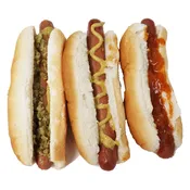 NY Hotdog Kit – 3 Pack of 6 Sabrett Natural Casing Hot Dogs, 1 bottle of Mustard, 1 Sauerkraut