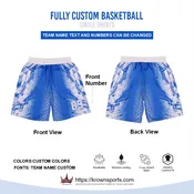 Custom Sublimated Basketball Single Shorts Blue