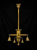 4 Light Brass Chandelier AS IS GS010984