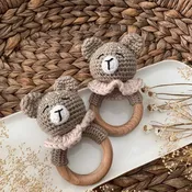 Bear Crochet Rattle/ Baby Teether