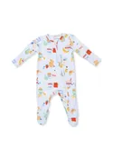 2-Way Zipper Footie - Breakfast Club Blue