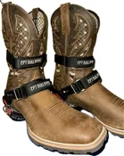 Adult Boot Size 11 or Larger Black Nylon Spur Strap Kit 1" - EPT Bull Ropes Brand