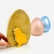 Wooden Enamel Easter Egg - Chick