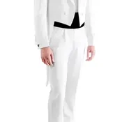 Men’s Regular Fit Peak Lapel White Tailcoat Tuxedo Set — AVA Formals and Laney Bridal