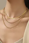 18K Stainles Steel Layered Necklace
